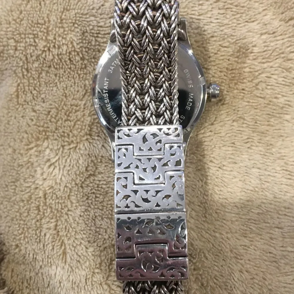 LOIS HILL Watch Sterling Silver Thai Weave Bracelet Blue Face Watch - Picture 11 of 13